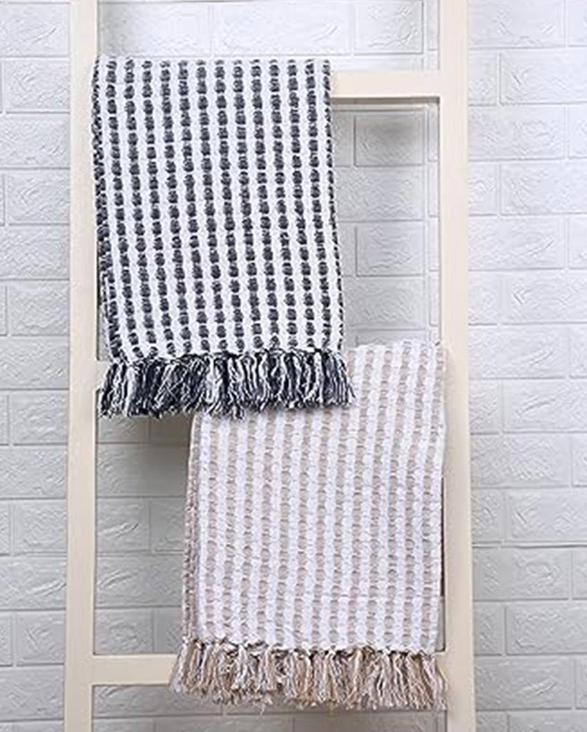 Elegant Hand-Made Cotton Throw Blanket | 50 x 60 inches