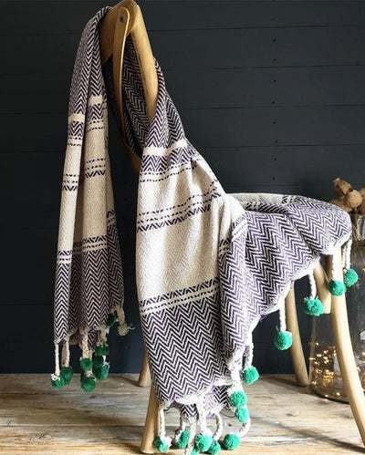 Chic Hand-Made Cotton Throw Blanket | 50 x 60 inches