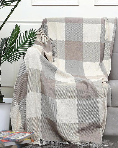 Rustic Hand-Made Cotton Throw Blanket | 50 x 60 inches