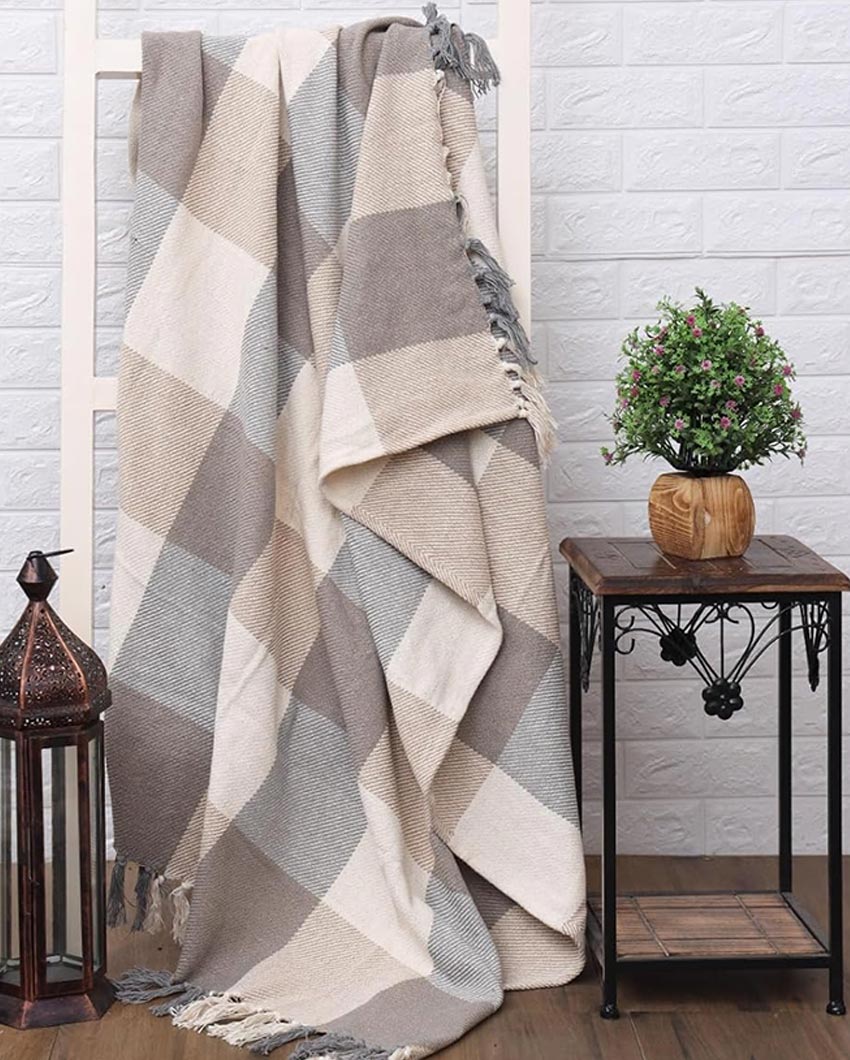 Rustic Hand-Made Cotton Throw Blanket | 50 x 60 inches