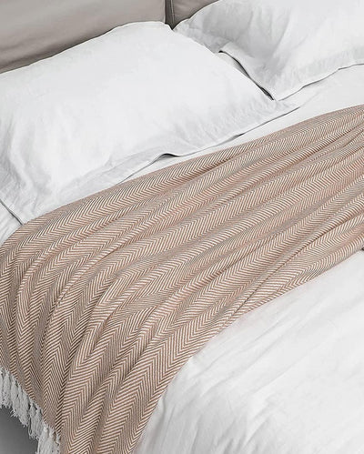 Sophisticated Hand-Made Cotton Throw Blanket | 50 x 60 inches