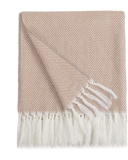 Sophisticated Hand-Made Cotton Throw Blanket | 50 x 60 inches