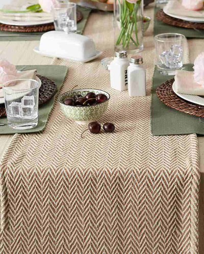 Premium Cotton Chevron Designer Table Runner | 72 x 14 inches