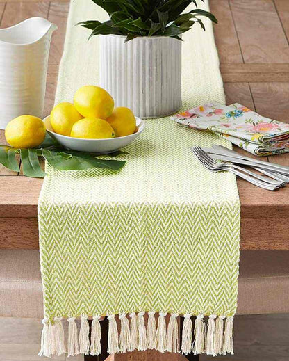 Premium Cotton Chevron Designer Table Runner | 72 x 14 inches