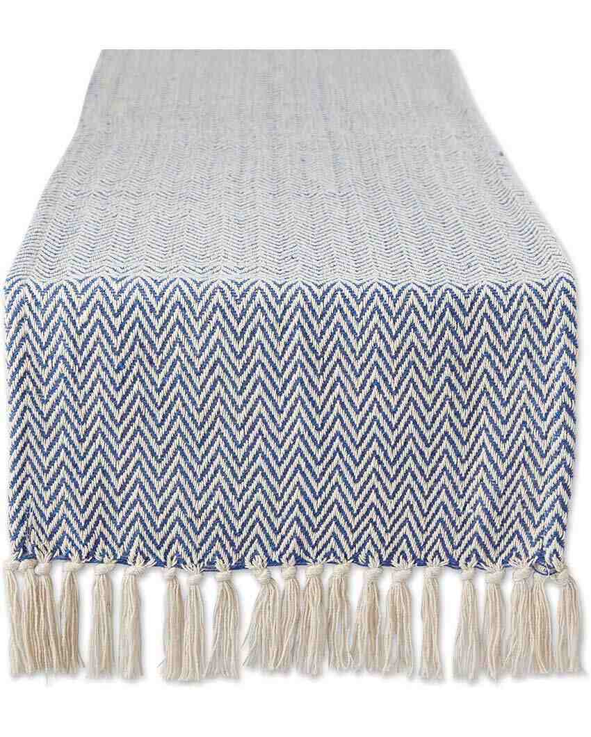 Premium Cotton Chevron Designer Table Runner | 72 x 14 inches