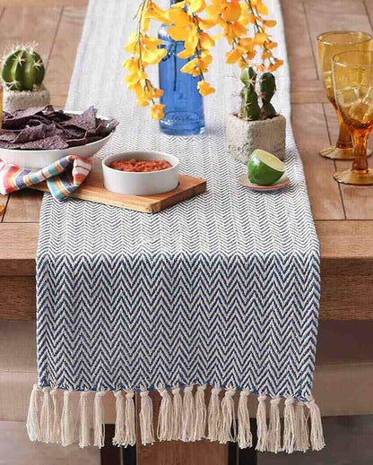 Premium Cotton Chevron Designer Table Runner | 72 x 14 inches