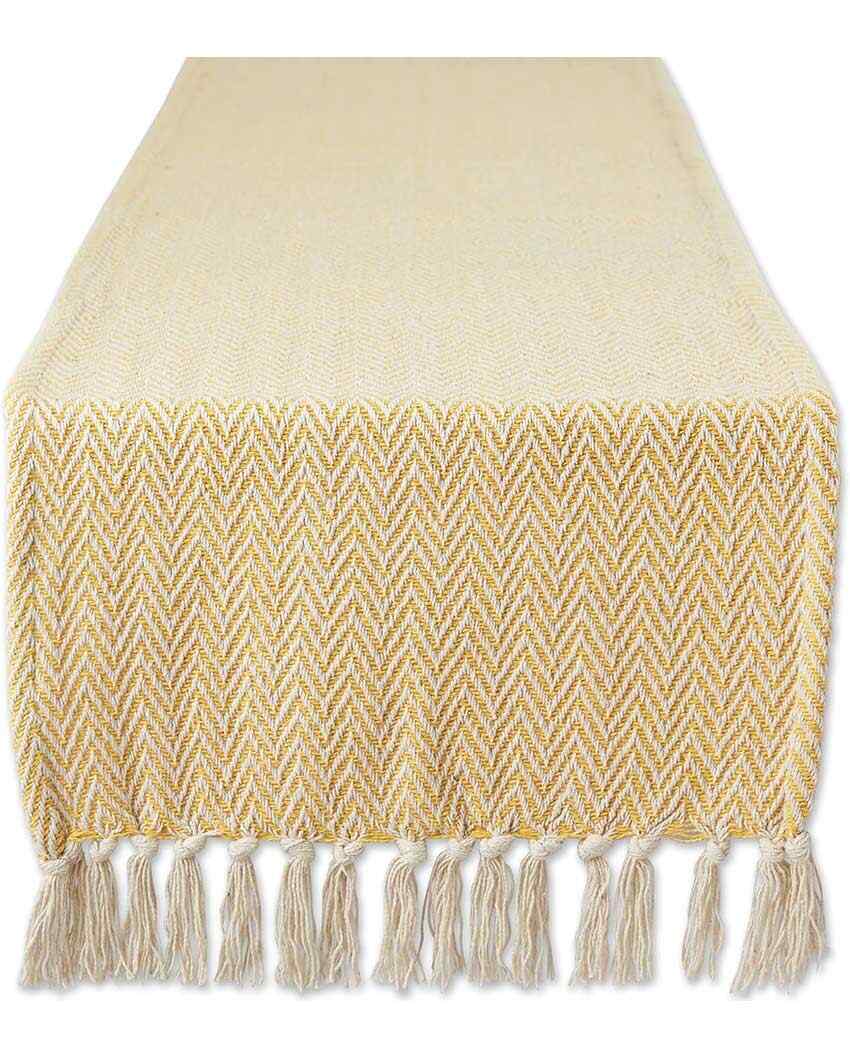 Premium Cotton Chevron Designer Table Runner | 72 x 14 inches