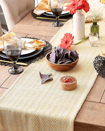 Premium Cotton Chevron Designer Table Runner | 72 x 14 inches