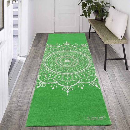 Madala Handmade Non-Slip Yoga Exercise Mat | 24 x 72 Inches Green