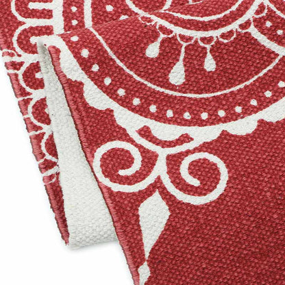 Madala Handmade Non-Slip Yoga Exercise Mat | 24 x 72 Inches Red