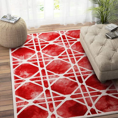 Dip Dyed Hand Tufted Wool Carpet Smooth Color Gradient | Red | 5 x 8 Feet