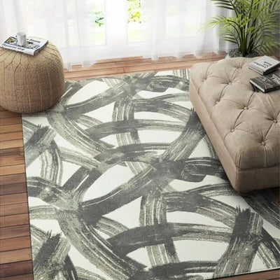 Geometric Hand Tufted Wool Carpet Bold and Artistic| Grey | 6 x 8 Feet