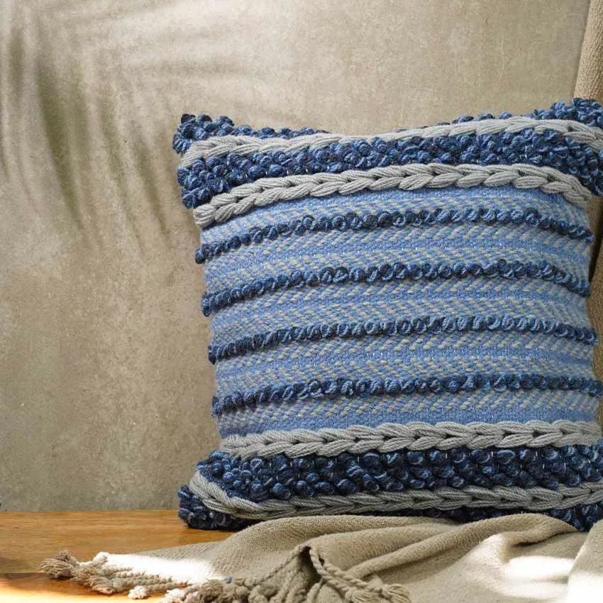 Coastal Shores Woolen Cushion Cover | 18 x 18 inches | Single