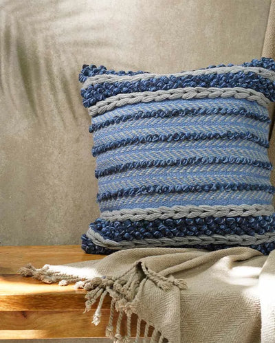 Coastal Shores Woolen Cushion Cover | 18 x 18 inches | Single