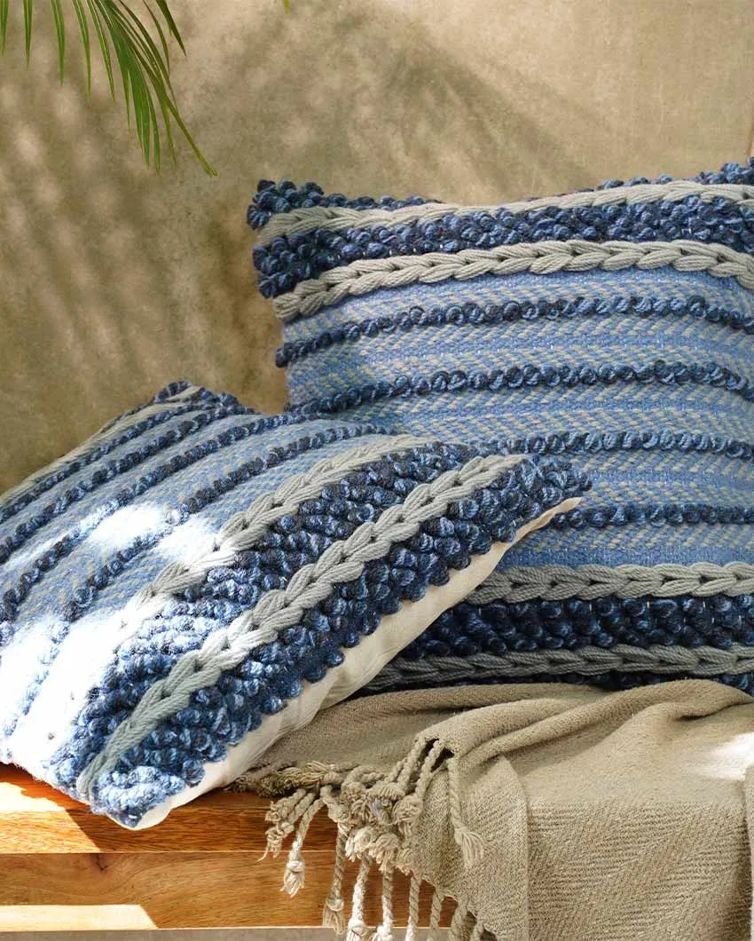 Coastal Shores Woolen Cushion Cover | 18 x 18 inches | Single