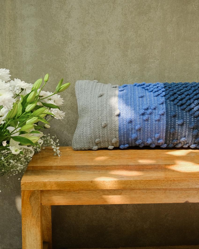 Limitless blue Woolen Cushion Cover | 24 x 12 inches