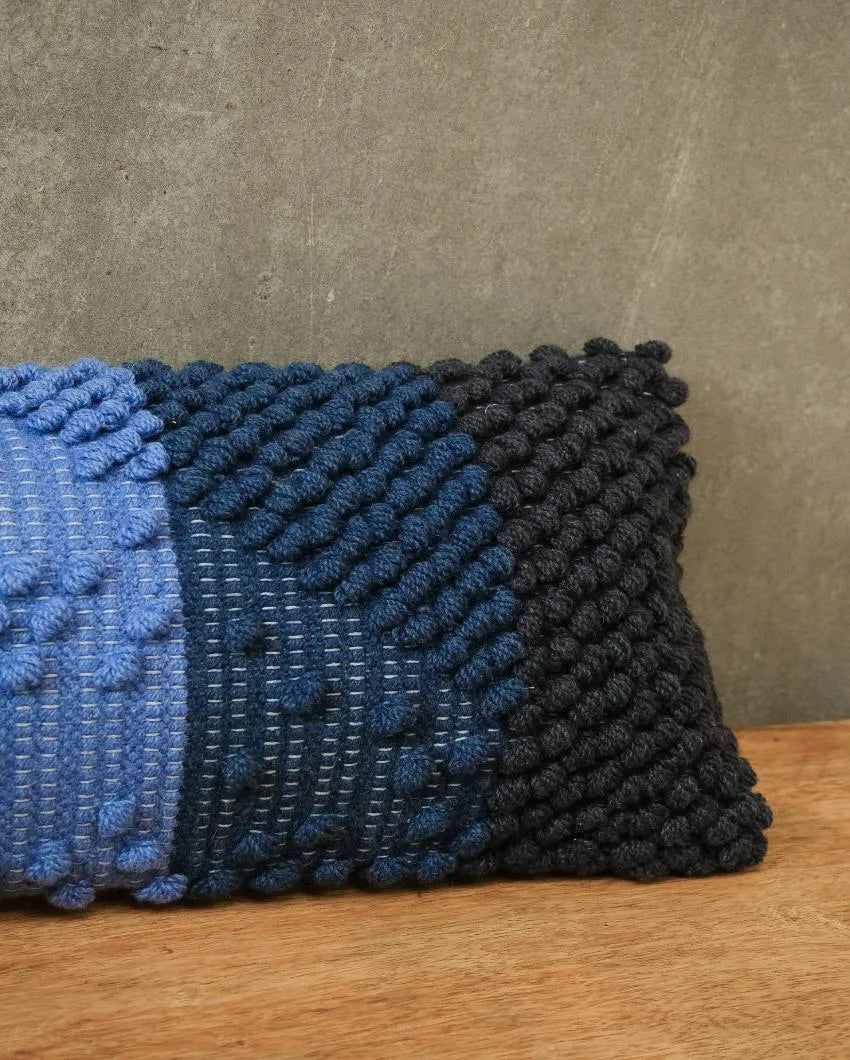 Limitless blue Woolen Cushion Cover | 24 x 12 inches