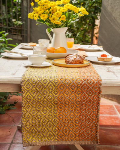 Gleaming Sunrise Cotton Table Runner | 78 x 13 inches (For Creators)