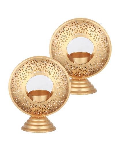 Radiant Metal Tealight Holders | Set Of 2