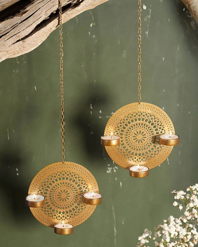 Blossoms Hanging Tealight Holders | Set Of 2