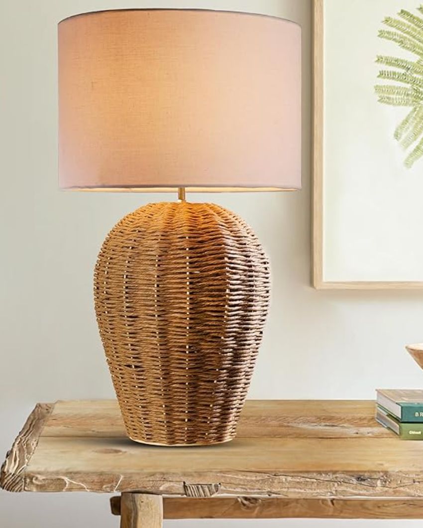 Artisan Rattan Wicker Table Lamp | 12 x 20 inches