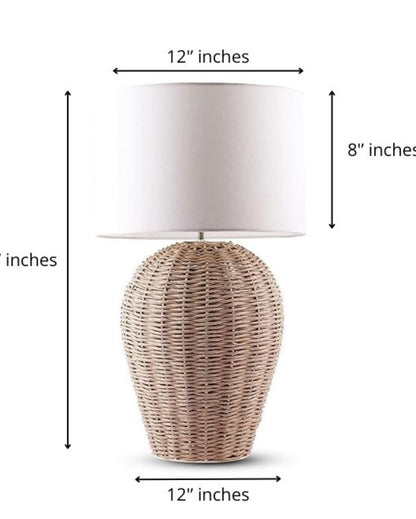 Artisan Rattan Wicker Table Lamp | 12 x 20 inches