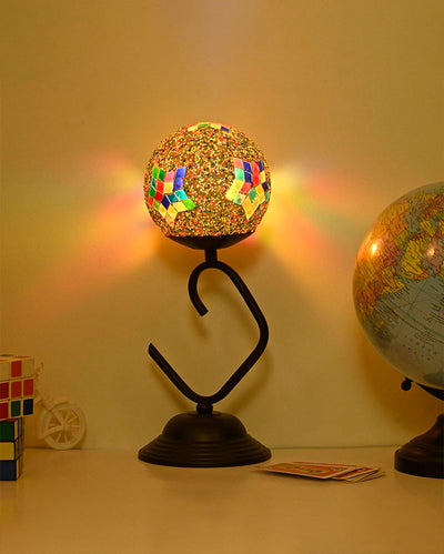 Clean Indoor Multicolor Glass Shade Table lamp | 6 x 15 inches