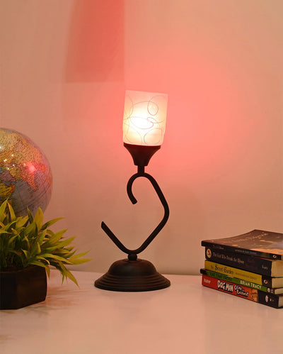 Contemporary Indoor Pink Decorative Glass Table lamp | 6 x 13 inches