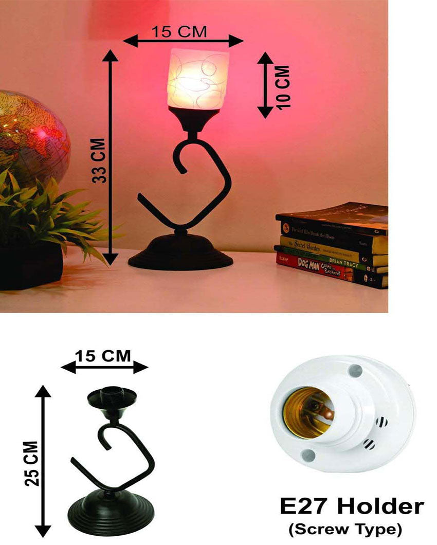 Contemporary Indoor Pink Decorative Glass Table lamp | 6 x 13 inches