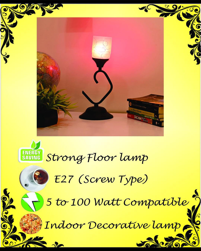 Contemporary Indoor Pink Decorative Glass Table lamp | 6 x 13 inches