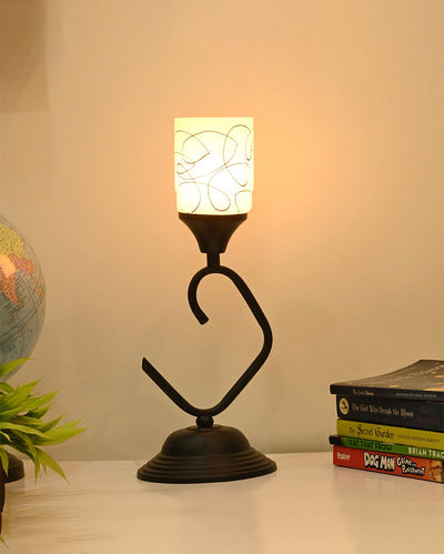 Modern Accent White Ambient Glass Table lamp | 6 x 13 inches