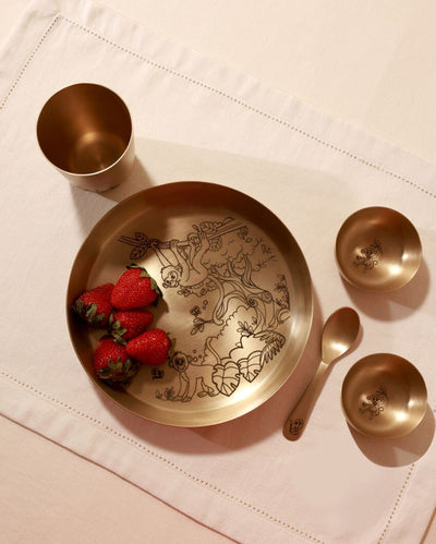 Little Royals Brass Thali Dinner Set | 5 Pieces