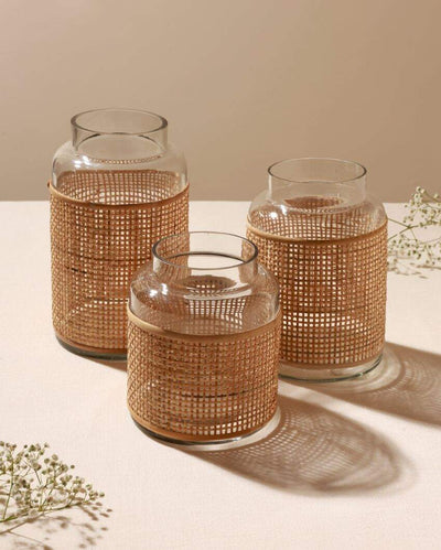 Boho Bloom Rattan Vases | Set Of 3