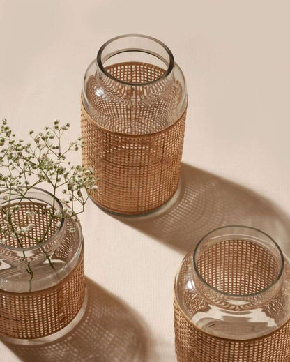 Boho Bloom Rattan Vases | Set Of 3