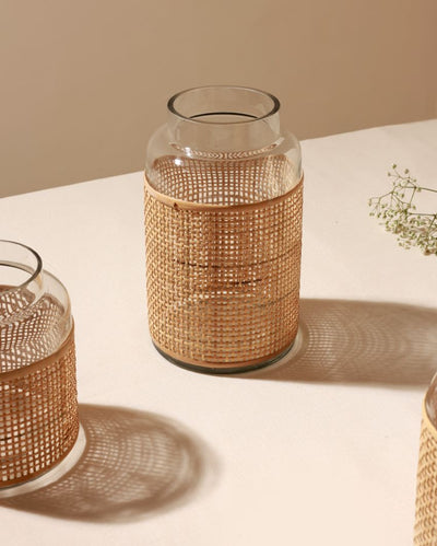 Boho Bloom Rattan Vase
