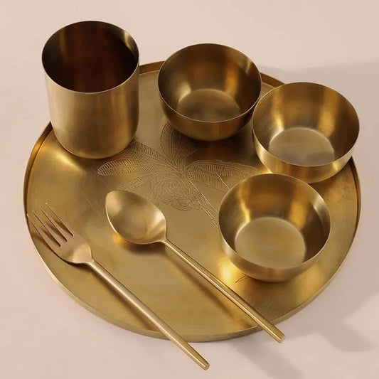 Brass Thali Set | Set of 7