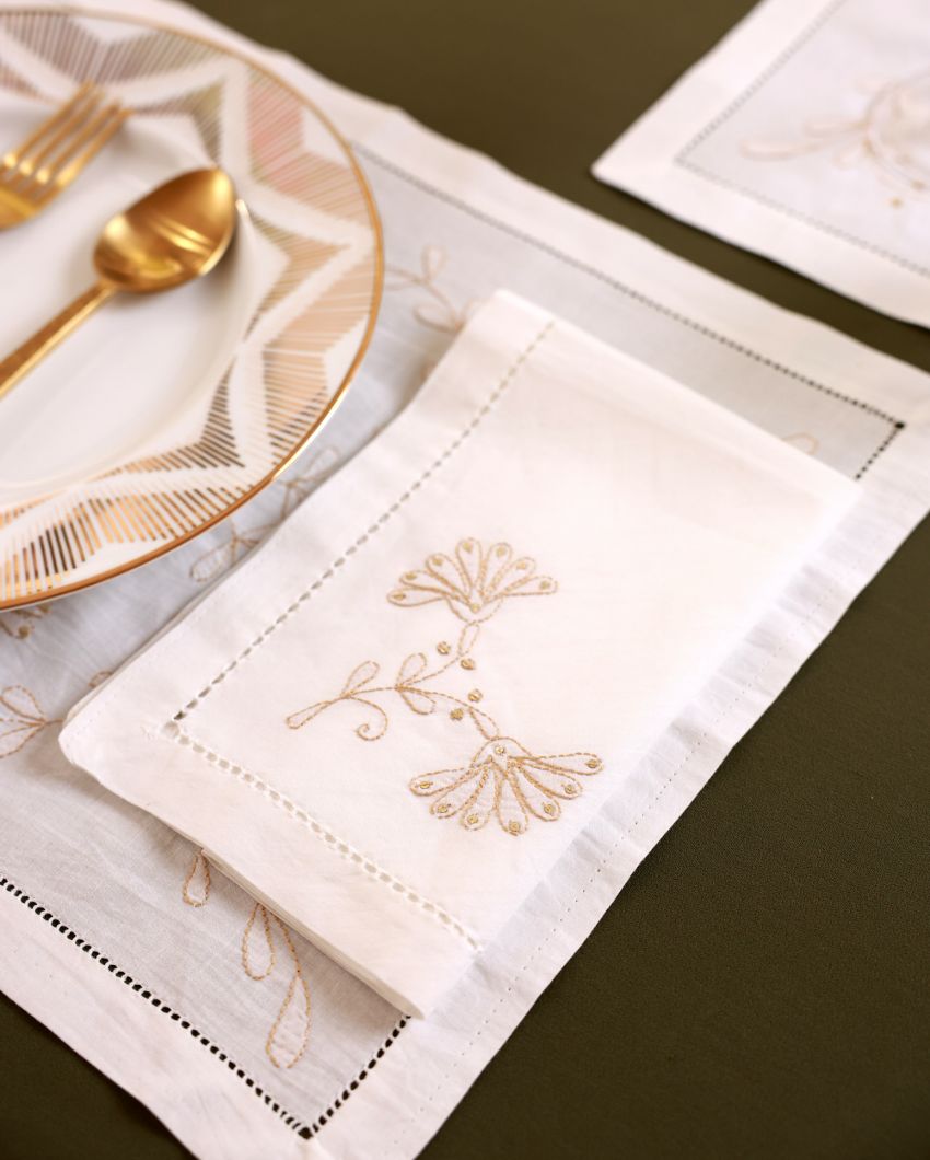 Gold Royale Cotton Napkins | Set of 4 | 17 x 17 inches