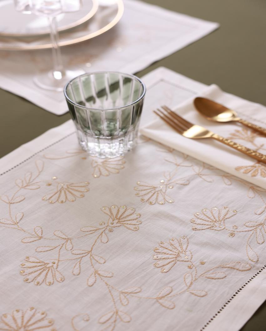 Gold Royale Cotton Table Mats | Set of 4 | 20 x 13 inches