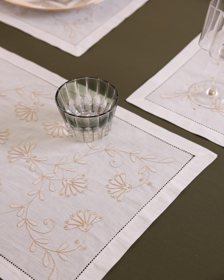 Gold Royale Cotton Table Mats | Set of 4 | 20 x 13 inches