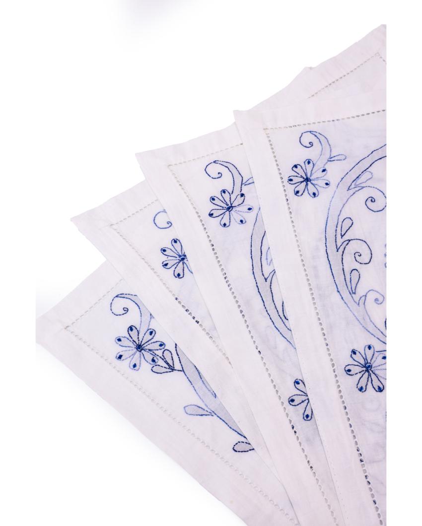 Blue Royale Cotton Table Mats | Set of 4 | 20 x 13 inches