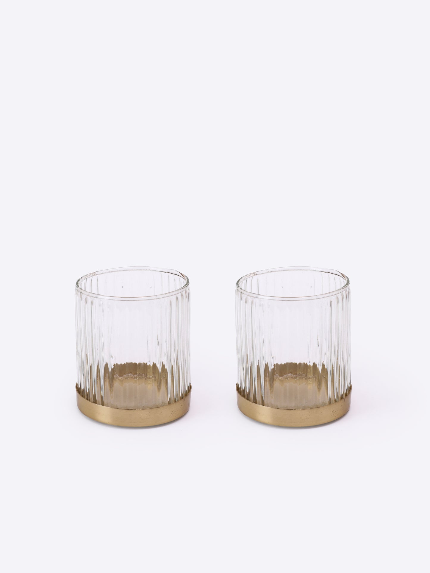 Haze Tealight Glass Medium Candle Holder | Set of 2