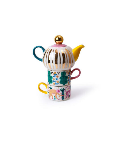 Coldplay Ceramic Kettle With 2 Cups Tea Set