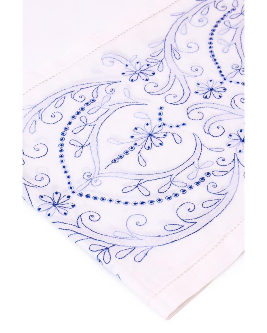 Blue Royale Mulmul Table Runner | 67 x 13 inches