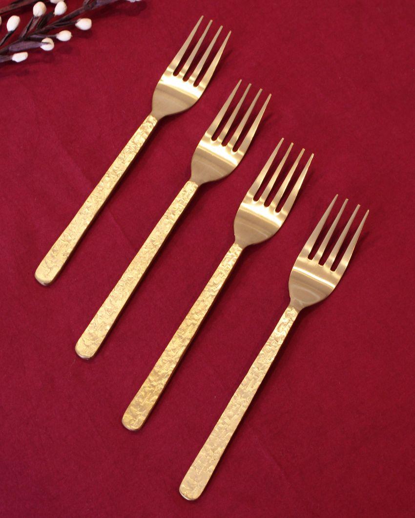 Golden Frost Dinner Forks | Set of 4