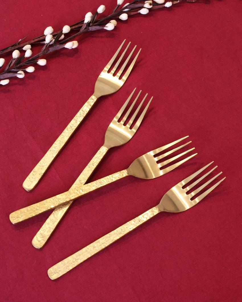 Golden Frost Dinner Forks | Set of 4