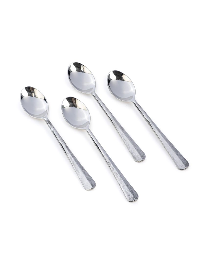 Simple Silver Lining Dinner Spoons | Set of 4