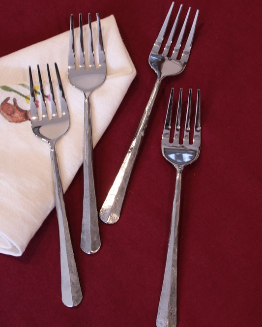 Classic Silver Lining Dessert Forks | Set of 4
