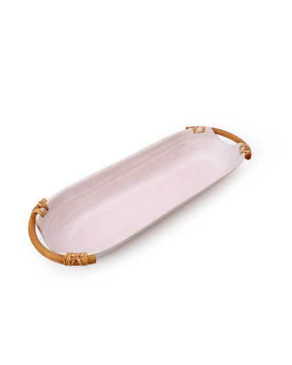 Unique Design Bamboo Serving Platter | 17 x 6 x 2 inches