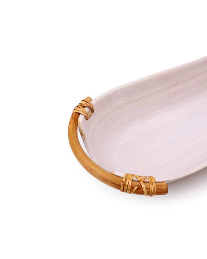 Unique Design Bamboo Serving Platter | 17 x 6 x 2 inches