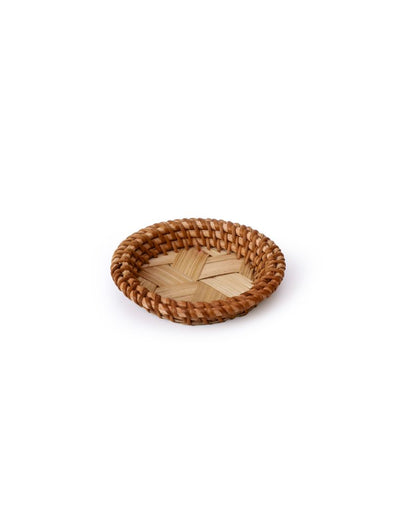 Authentic Look Rattan Round Coaster | Set of 4 | 4 x 1 inches